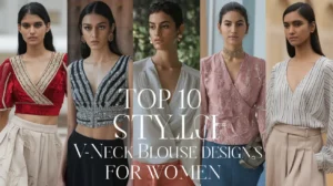 V-neck blouse designs